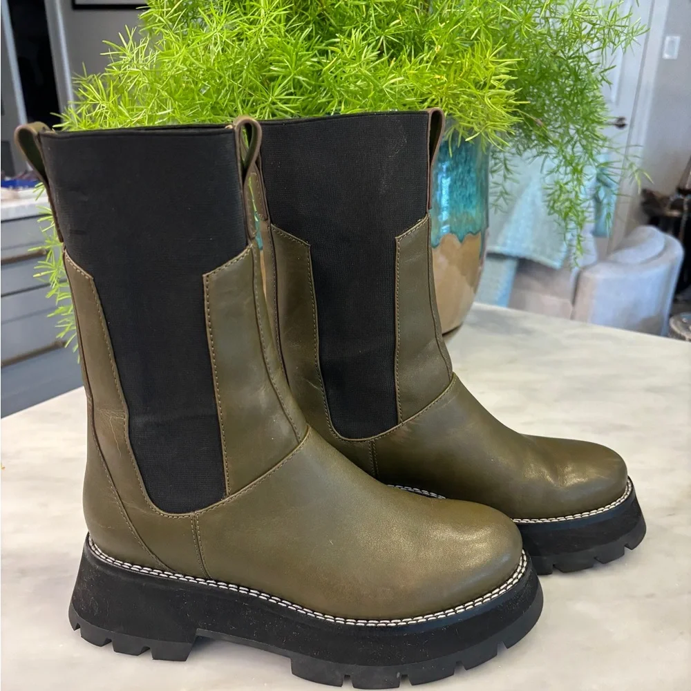 3.1 Phillip Lim Olive Green Kate Combat Boot - Picture 7 of 8